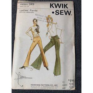 Kwik Sew Misses Pants Sewing Pattern sz 6-10 349 - uncut